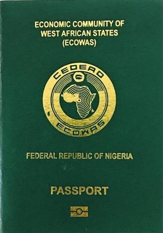 Front Cover of Nigeria Passport